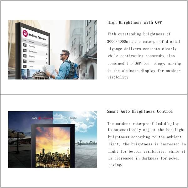 55 Inch Lcd Screen Advertising Outdoor 24/7 Work Sunlight Readable 5000 Nit 1