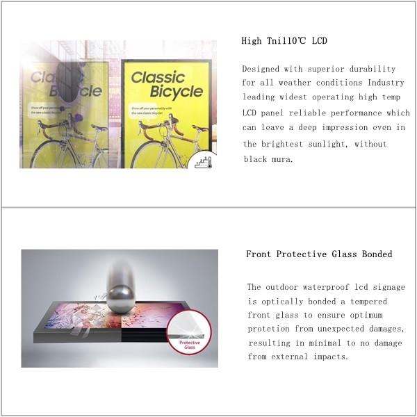 55 Inch Lcd Screen Advertising Outdoor 24/7 Work Sunlight Readable 5000 Nit 2