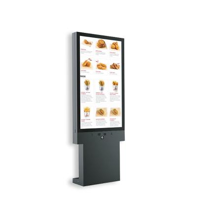 Chine 43 pouces extérieur 2500nits luminosité plancher debout affichage numérique menu affichage kiosque pour restaurant à vendre