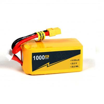China Hard Case 22.2V 6s 1000mah Lipo Battery FPV Li Ion Battery 50C /100c for sale