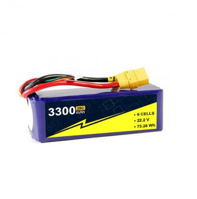 China 3300mAh 6S High Rate 25C-50c UAV Lipo Battery Pack For RC Drone Boat FPV Car for sale