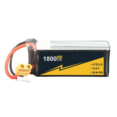 China Fast Charge Capacity 14.8V 4s1p RC Boat Battery 1800mAh 160C Lightweight for sale