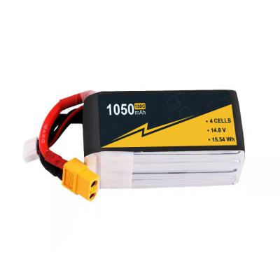 China High Output 1050mAh 14.8V 4s1P Lipo Battery 130C RC Model Boat Batteries for sale