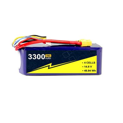 China 70C 14.8V 3300mAh 2S 3S 4S RC Airplane Lipo Battery Excellent Security for sale