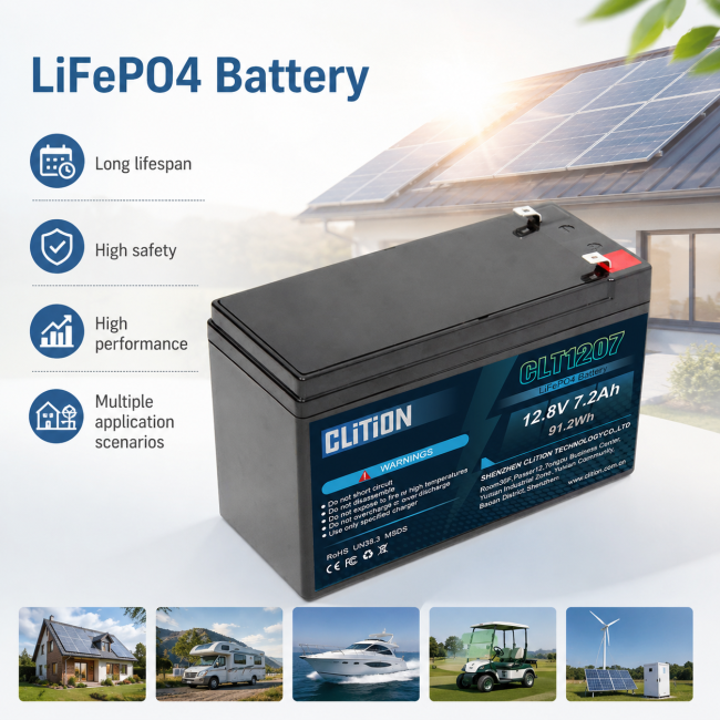 12V 7.2Ah LiFePO4 Battery Pack product image