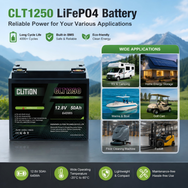 12V 50Ah Lithium Iron Phosphate Battery Pack product image