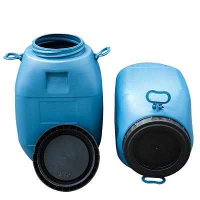China HDPE 100%  60L Blue HDPE Plastic Container Drum With Lid for sale