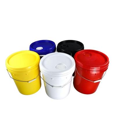 China 1.1mm Thickness 5 Gallon Plastic Paint Bucket With Handle 10L 18L 20L for sale