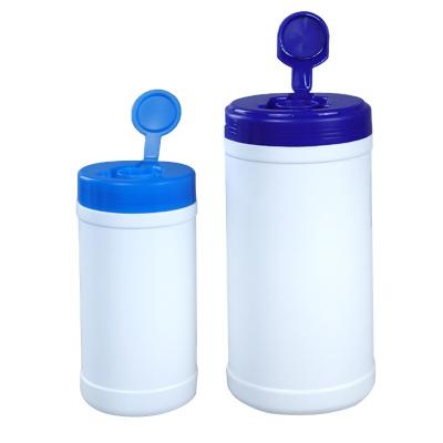 China Translucent Screw Cap HDPE Wet Wipes Plastic Container 900g for sale