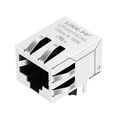 China LPJ0215CNL 10 Base-T Tab Down Without Led Single Port RJ45 Female Connector for sale