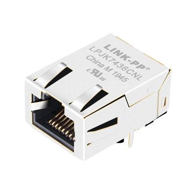China LPJK7436CNL 100/1000 Base-T Low Profile RJ45 Magjack Without LED Tab Up for sale