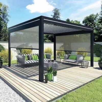 China 3x3m 3x4m Pop Up Aluminium Pergola Outdoor Garden Leisure European Style Louvers With Sides for sale