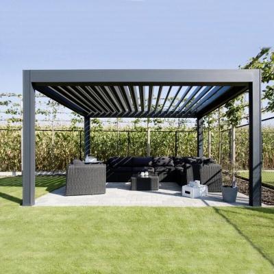 China 12 X 24 Aluminum Gazebo Villa Garden Leisure Shade Outdoor Aluminium Pergola With Sides for sale