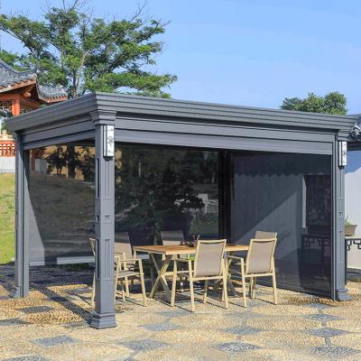 China European Style Aluminium Pergola Gazebo Outdoor Garden Leisure Louvered Pavilion for sale