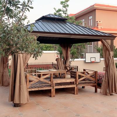China Outdoor Hardtop Gazebo  Garden Modern Luxury  Gazebos With Polycarbonate Roof for sale