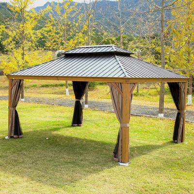 China Polycarbonate Double-Roof Canopy  Outdoor Hardtop Gazebo  Garden Leisure for sale
