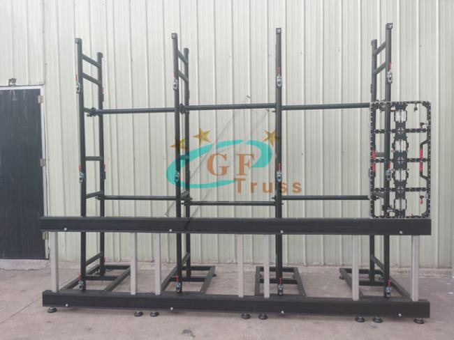Indoor Aluminum Alloy 6061 T6 LED Screen Truss System Ground Support for LED Display Cabinet 6