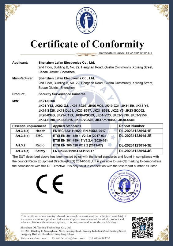 CE - Shenzhen Lefan Electronics Co., Ltd.