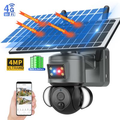 China PIR Motion Detection 4G Solar Camera , Water Proof Battery Powered Floodlight Camera for sale
