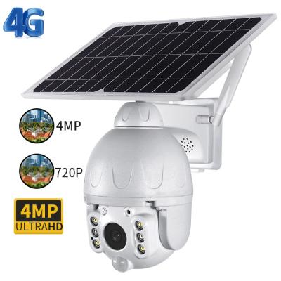 China Metal Case 4G Solar Camera , Pure White Solar Battery Powered Ptz Alert Camera for sale