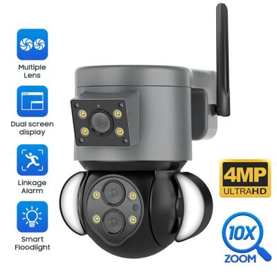 China Multiple Lens 2K PTZ Camera Outdoor With AI Motion Detection for sale