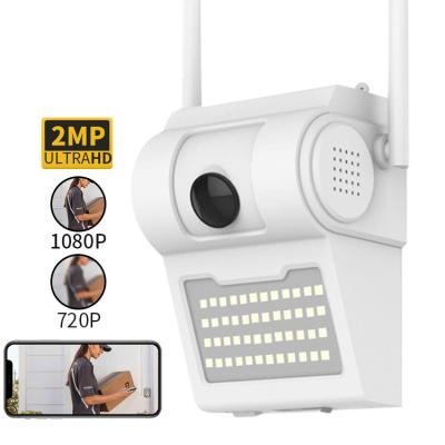 China 2MP HD Outdoor Wireless IP Camera With LED Wall Lamp Floodlight for sale