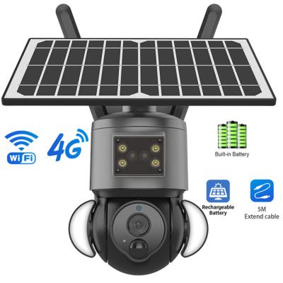 China IP65 Waterproof 4G Solar Wifi Camera With Red Blue Alert Lighting for sale