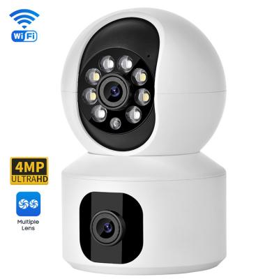 China Indoor Video Baby Monitor Camera Dual Lens Night Vision 3.6mm HD Lens for sale