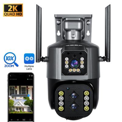 China Cámara CCTV dual al aire libre de la lente PTZ con micro tarjeta SD del zoom óptico 10X en venta