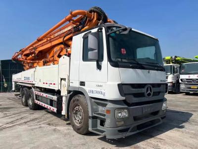 China Benz Zoomlion Used Concrete Pump Truck Lorry 49m 6arms 2014 White Orange for sale