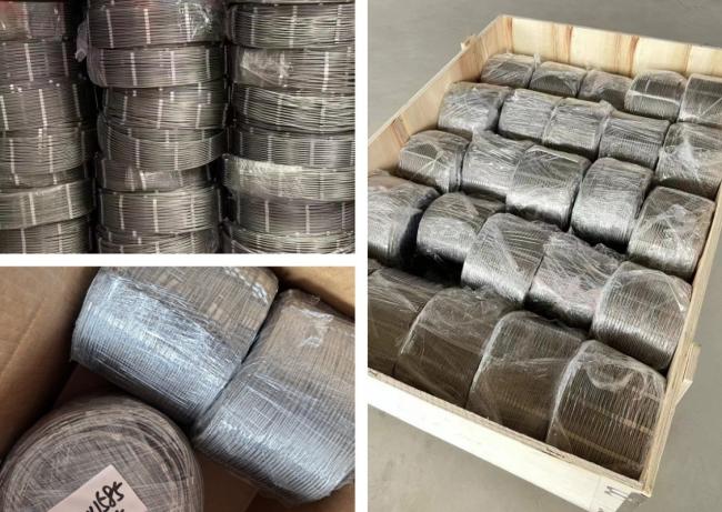 Packaged wire rope mesh ready for shipping