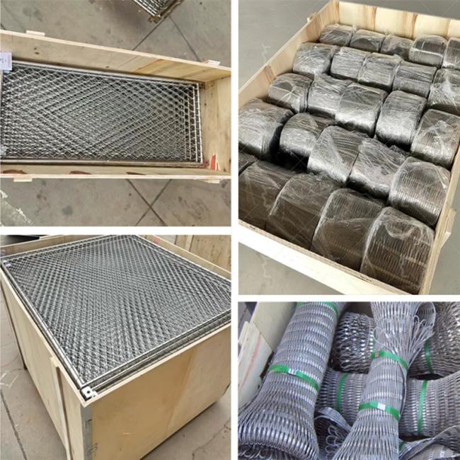 Packaged stainless steel wire rope mesh ready for shipping