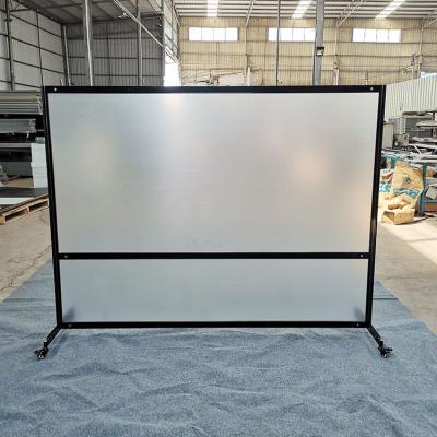 China Freestanding Balck/Silver Color Room Divider Screen Sneeze Protection  Front Desk Clear Partitions Screens for sale