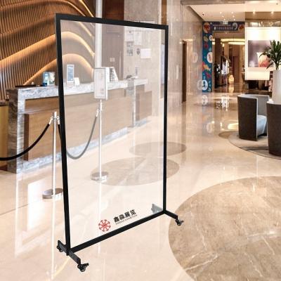 China Aluminum Frame Acrylic Partition Screen Mobile Restaurant Clear Polycarbonate Room Divider for sale