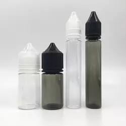 China 60ml 15ml 30ml 10ml Empty Plastic E Liquid Bottle 120ml Pet Black Dropper V3 Bottle for sale