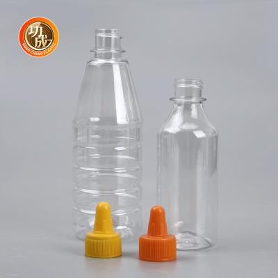 China Leak Proof Plastic Squeeze Sauce Bottle PET Tomato Ketchup Squeeze Bottle for sale
