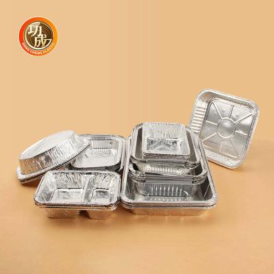 Chine Plateaux ronds d'aluminium de rectangle de conteneur de papier d'aluminium de place à vendre