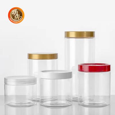 China Wide Mouth Plastic Candy Cookie Jar Custom Pet Tea Jar With Lids for sale