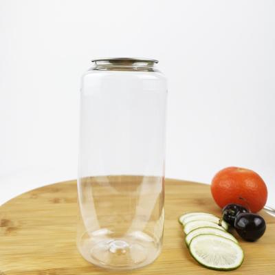 China 700ml Clear Empty Container Bottles Can Lids Essential Oils Beverages for sale