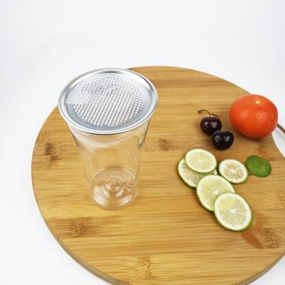 China Food Grade Transparent 400ml Plastic PLA Water Bottle With Snap Lids Round for sale