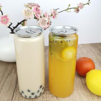 China Beverages Water Juice Plastic 500ml Easy Open Cans With Snap Lids Leakproof for sale