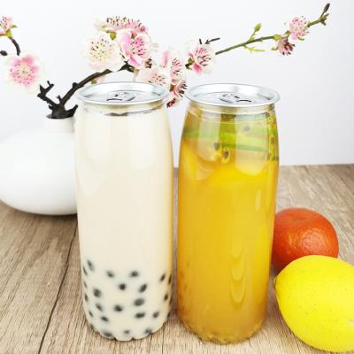 China Easy Open 0.5L Plastic PET Containers With Flower Bottom Tea Milk for sale