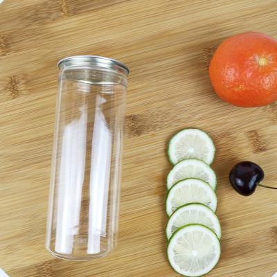 China 330ml Cylindrical PLA Water Bottles Beverage With Easy Pull Cover for sale
