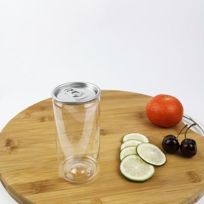 China Cylindrical PLA 0.25L Clear Water Cans With Easy Pull Cover Food Beverage for sale