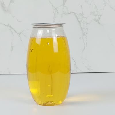 China Olive Shape Juice Plastic Storage Bottles 500ml Clear PET Container Jars for sale