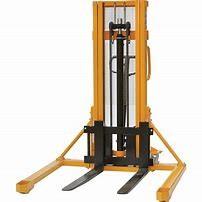 China Rough Terrain Manual Pallet Stacker 1 Ton Hydraulic Hand Truck Forklift for sale
