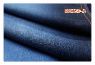 China 5.5 oz indigo blue grey cotton modal denim fabric for shirt skirt dress jeans for sale