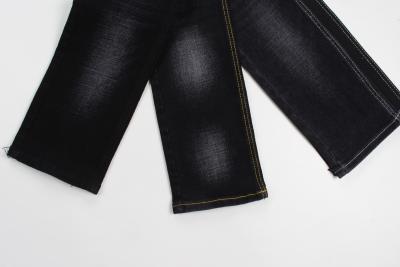 Chine 11.4  oz black and black backside crosshatch slub denim jeans  fabric à vendre
