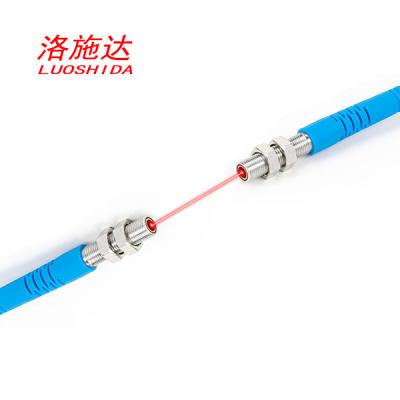 China 3 Wire M5 Metal Sensing Proximity Switch Small Spot Size Visible Light 660nm Through Beam for sale