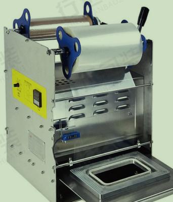 China Manual Pressure Type Tray Sealer For Duck Goods Stewed Cooked Food for sale